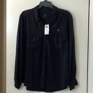 NWT Abercrombie Women's Button-Down Black Shirt Size XL